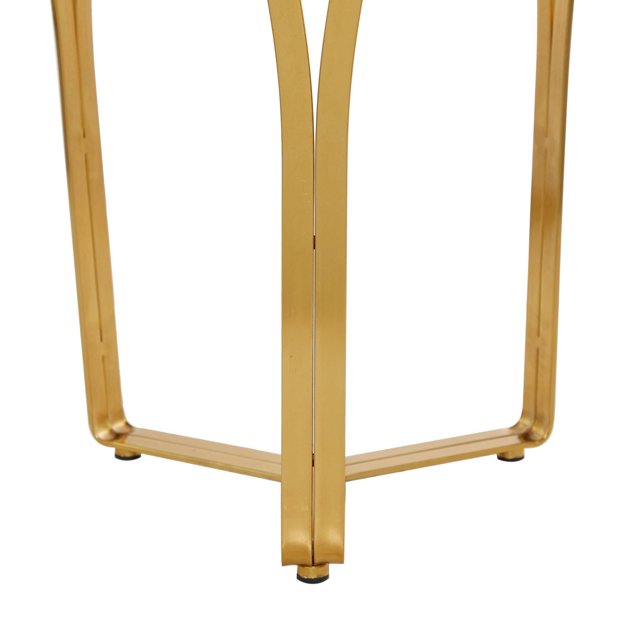 Gold Metal Contemporary Accent Table 23" x 16" x 16"